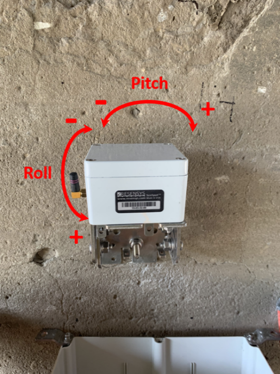 Wireless Dual-Axis Inclinometer (Tiltmeter) SenSpot sensor